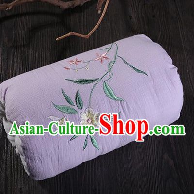 Traditional Ancient Chinese Embroidered Muff Embroidered Gardenia  Purple Handwarmers for Women