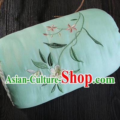 Traditional Ancient Chinese Embroidered Muff Embroidered Gardenia Green Handwarmers for Women