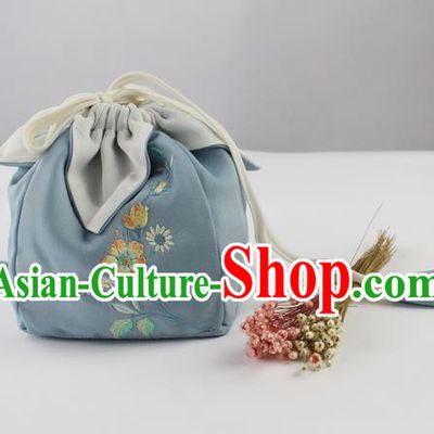 Traditional Ancient Chinese Embroidered Handbags Embroidered Hibiscus Rosa-sinensis Bag for Women