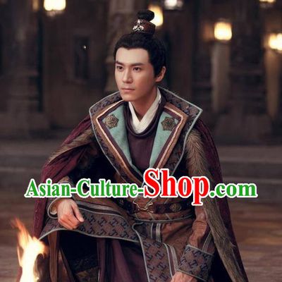 Traditional Ancient Chinese Nobility Childe Costume, Elegant Hanfu General Dress Chinese Tang Dynasty Imperial Prince Embroidered Robes for Men