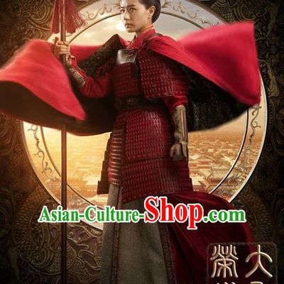 Traditional Ancient Chinese Swordsman Costume, Elegant Hanfu Female General Dress Chinese Tang Dynasty Warrior Armour Robes for Women