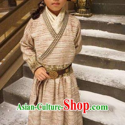 Traditional Ancient Chinese National Minority Nobility Little Childe Costume, Elegant Hanfu Children Dress, Chinese Tang Dynasty Imperial Prince Embroidered Robes for Kids