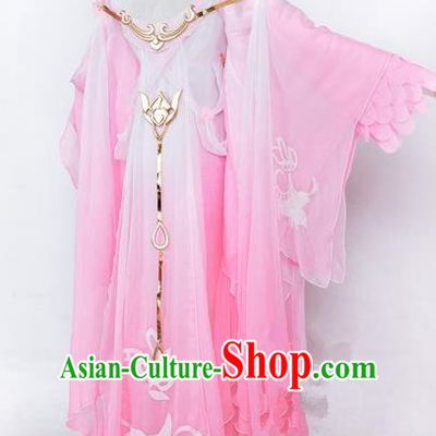 Traditional Asian Chinese Princess Costume, Elegant Hanfu Dance Wide Sleeves Clothing, Chinese Imperial Princess Tailing Embroidered Clothing, Chinese Cosplay Fairy Princess Empress Queen Cosplay Costumes for Women