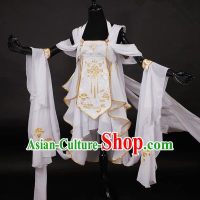 Traditional Asian Chinese Ancient Princess Costume, Elegant Hanfu Dance Water Sleeves Clothing, Chinese Imperial Princess Embroidered Clothing, Chinese Fairy Princess Empress Cosplay Costumes for Women