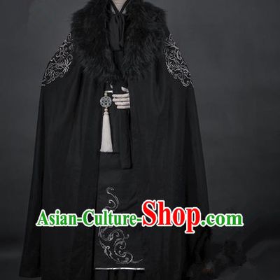 Traditional Asian Chinese Ancient Prince Cloak Costume, Elegant Hanfu Mantle Clothing, Chinese Imperial Prince Embroidered Cape Costumes for Men