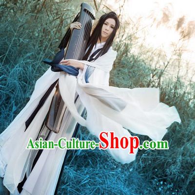 Traditional Asian Chinese Nobility Childe Costume, Elegant Hanfu Ink Painting Dress, Chinese Imperial Prince Cosplay Costumes for Men