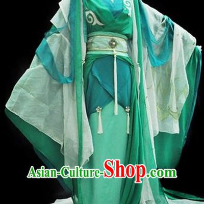Traditional Asian Chinese Ancient Nobility Childe Costume, Elegant Hanfu Green Dress, Chinese Imperial Prince Embroidered Clothing, Chinese Cosplay Swordsman Costumes for Men