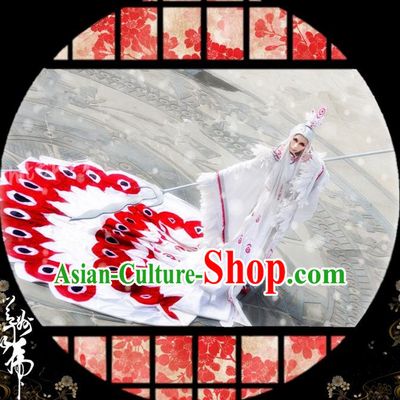 Traditional Asian Chinese Ancient Nobility Childe Costume, Elegant Hanfu Peacock Tail Dress, Chinese Imperial Prince Tailing Clothing, Chinese Cosplay Prince Costumes for Men