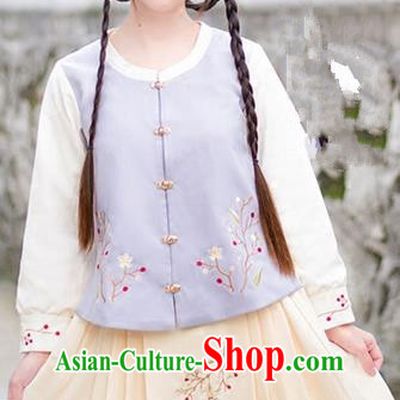 Traditional Ancient Chinese Female Costume Woolen Coat and Skirt Complete Set, Elegant Hanfu Lilac Clothing Chinese Ming Dynasty Palace Lady Embroidered Clothing for Women