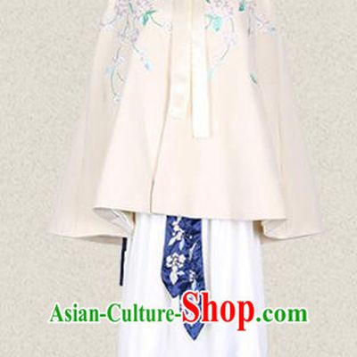 Traditional Asian Chinese Ancient Princess Woolen Beige Cloak Costume, Elegant Hanfu Mantle Clothing, Chinese Imperial Princess Embroidered Hooded Cape Costumes for Women