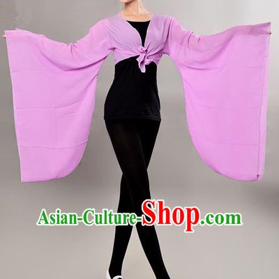 Traditional Chinese Wide Sleeve Water Sleeve Dance Suit China Folk Dance Chiffon Pink Blouse for Women