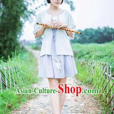 Traditional Ancient Chinese Female Costume Improved Blouse and Skirt Complete Set, Elegant Hanfu Clothing Chinese Ming Dynasty Palace Princess Embroidered Clothing for Women
