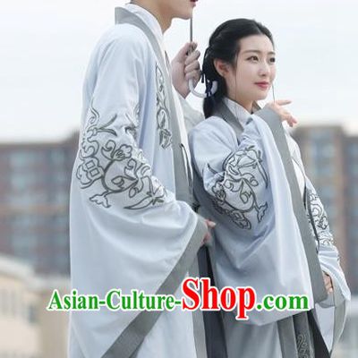 Traditional Ancient Chinese Lovers Costume, Elegant Hanfu Clothing Chinese Wei Dynasty Imperial Empress and Emperor Embroidered Clothing for Women for Women