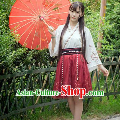Traditional Ancient Chinese Female Costume Improved Blouse and Skirt Complete Set, Elegant Hanfu Clothing Chinese Ming Dynasty Palace Princess Clothing for Women