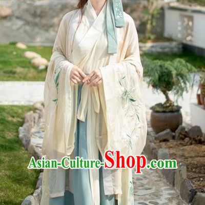 Traditional Ancient Chinese Female Costume Cardigan Blouse and Dress Complete Set, Elegant Hanfu Clothing Chinese Song Dynasty Imperial Empress Embroidered Clothing for Women