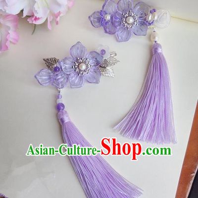 Traditional Handmade Chinese Ancient Classical Hair Accessories Barrettes Hairpin, Hair Sticks Tassel Hair Jewellery, Copper Hair Claws Hairpins for Women