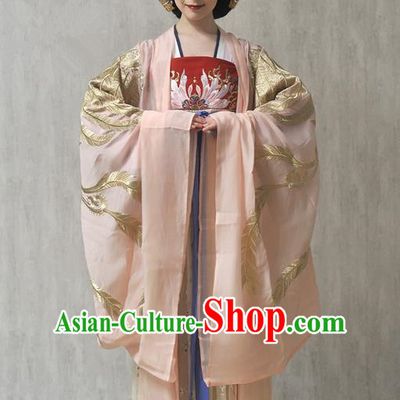 Traditional Ancient Chinese Female Costume Wide Sleeve Cardigan, Elegant Hanfu Clothing Chinese Qing Dynasty Palace Princess Embroidered Phoenix Clothing for Women