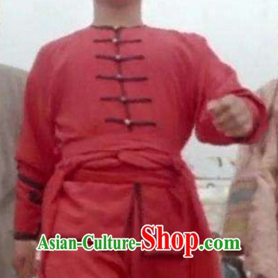 Traditional Chinese Lucky Red Kung Fu Uniform for Men