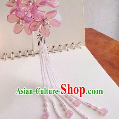 Traditional Handmade Chinese Ancient Princess Classical Accessories Jewellery Miao Sliver Coloured Glaze Hair Sticks Hair Jewellery, Hair Fascinators Hairpins for Women