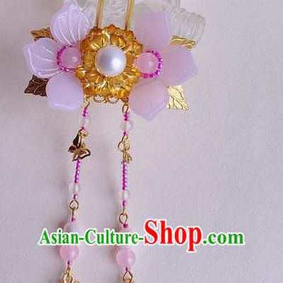 Traditional Handmade Chinese Ancient Princess Classical Accessories Jewellery Copper Pearl Coloured Glaze Hair Sticks Hair Jewellery, Hair Fascinators Hairpins for Women