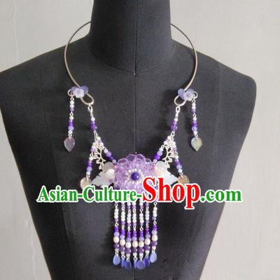 Traditional Handmade Chinese Ancient Princess Classical Accessories Jewellery Pure Cupper Necklace for Women
