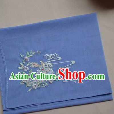 Traditional Ancient Chinese Embroidered Hanfu Handkerchief Embroidered Rabbit Purple Silk Mocket for Women