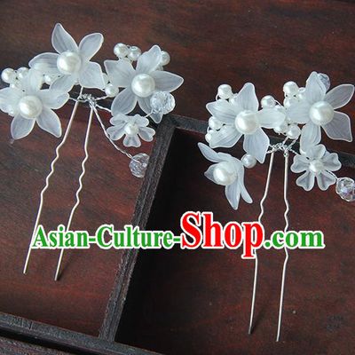 Traditional Handmade Chinese Ancient Princess Classical Accessories Jewellery Pearl Hair Sticks Hair Claws, Hair Fascinators Hairpins for Women