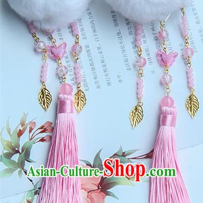 Traditional Handmade Chinese Ancient Princess Classical Accessories Jewellery Hanfu Hair Sticks Pink Venonat Hair Claws, Hair Fascinators Hairpins for Women