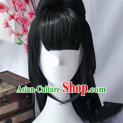 Traditional Handmade Ancient Chinese Han Dynasty Princess Wig, Ancient Chinese Palace Young Lady Wig for Women