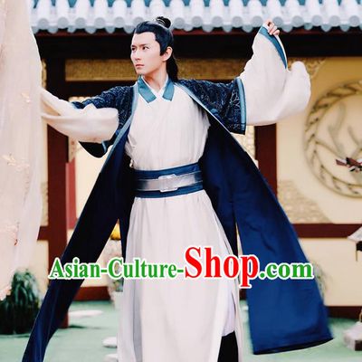 Traditional Ancient Chinese Imperial Prince Costume, Elegant Hanfu Nobility Childe Robe, Chinese Han Dynasty Swordsman Clothing for Men