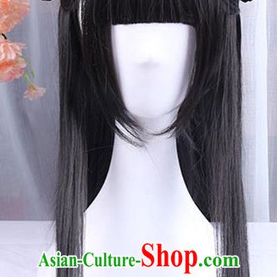 Traditional Handmade Ancient Chinese Han Dynasty Imperial Princess Wig, Ancient Hanfu Chinese Young Lady Wig for Women