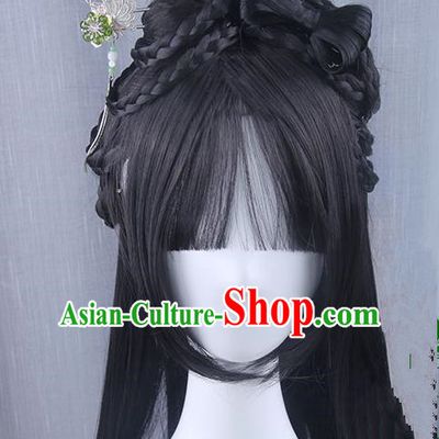 Traditional Handmade Ancient Chinese Tang Dynasty Imperial Empress Wig, Ancient Chinese Queen Wig for Women