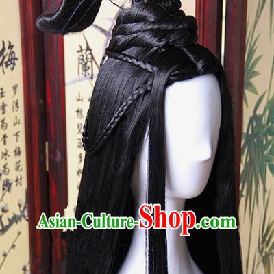 Traditional Handmade Ancient Chinese Han Dynasty Imperial Princess Wig, Ancient Chinese Cosplay Fairy Palace Young Lady Wig for Women