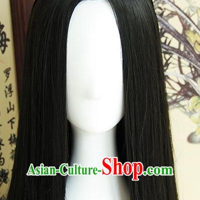 Traditional Handmade Ancient Chinese Tang Dynasty Imperial Empress Wig Complete Set, Ancient Chinese Cosplay Fairy Queen Wig for Women
