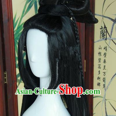 Traditional Handmade Ancient Chinese Tang Dynasty Imperial Empress Wig, Ancient Chinese Cosplay Fairy Queen Wig for Women