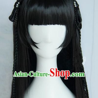 Traditional Handmade Ancient Chinese Han Dynasty Imperial Princess Wig, Ancient Chinese Hanfu Cosplay Fairy Wig for Women
