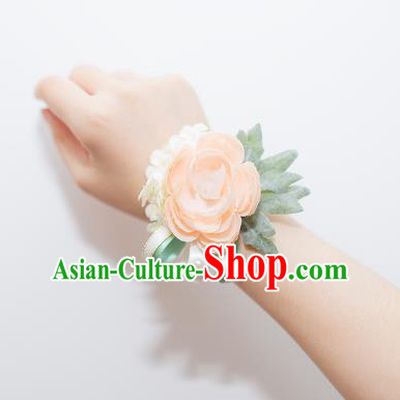 Top Grade Classical Wedding Silk Flowers, Bride Emulational Wrist Flowers Bridesmaid Bracelet Flowers for Women