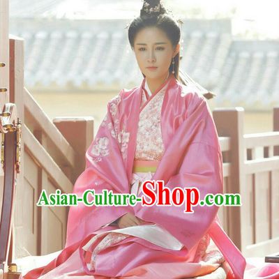 Traditional Ancient Chinese Imperial Consort Costume, Elegant Hanfu Palace Lady Dress Han Dynasty Imperial Concubine Embroidered Tailing Clothing for Women