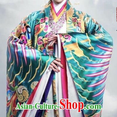 Traditional Ancient Chinese Imperial Consort Costume, Elegant Hanfu Palace Princess Phoenix Dress Han Dynasty Imperial Concubine Embroidered Tailing Clothing for Women