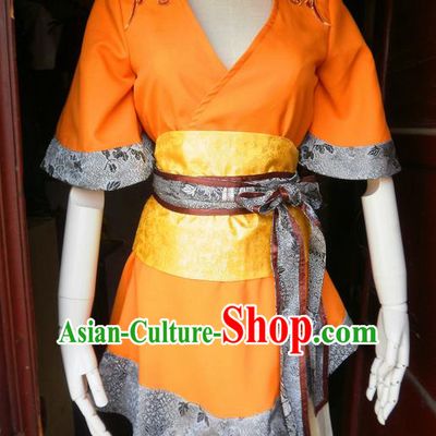 Traditional Ancient Chinese Classical Cartoon Character Uniform Cosplay Swordsman Game Role Complete Set for Women