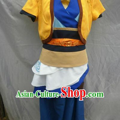 Traditional Ancient Chinese Classical Cartoon Character Uniform Cosplay Game Role Qin Dynasty Swordsman Costume Complete Set for Men