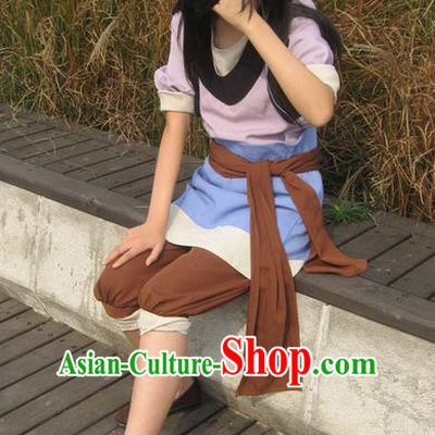 Traditional Ancient Chinese Classical Cartoon Character Uniform Cosplay Game Role Qin Dynasty Swordmen Costume Complete Set for Women