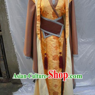 Traditional Ancient Chinese Classical Cartoon Character Royal Prince Uniform Cosplay Game Role Qin Dynasty Swordmen Costume and Headwear Complete Set for Men