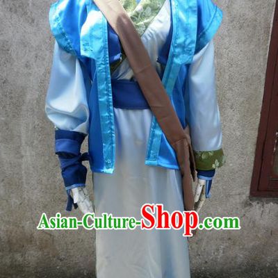 Traditional Ancient Chinese Classical Cartoon Character Nobility Childe Uniform Cosplay Game Role Han Dynasty Swordmen Costume Complete Set for Men