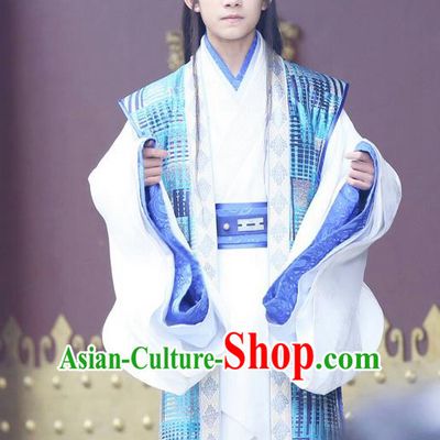Traditional Ancient Chinese Nobility Childe Costume, Elegant Hanfu Male Lordling Dress, China Warring States Period Imperial Prince Embroidered Clothing for Men