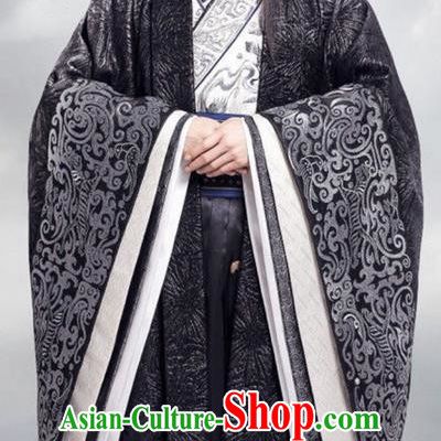 Traditional Ancient Chinese Nobility Childe Costume, Elegant Hanfu Male Lordling Dress, Warring States Swordsman Clothing, China Warring States Period Prince Embroidered Clothing for Men