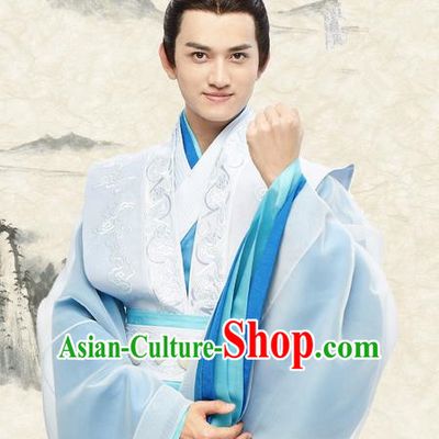 Traditional Ancient Chinese Nobility Childe Costume, Elegant Hanfu Male Lordling Dress, Warring States Literati Swordsman Clothing, China Warring States Period Qu Yuan Embroidered Clothing for Men