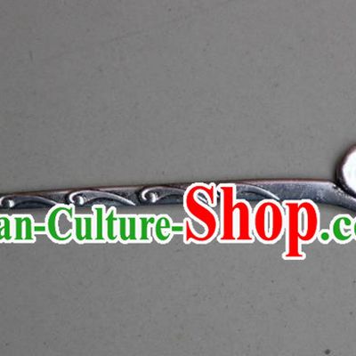 Traditional Chinese Ancient Miao Ethnic Minority Palace Hair Jewelry Accessories, Hmong Handmade Silver Hairpins, Miao Ethnic Jewelry Accessories Hair Claw for Women