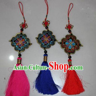 Traditional Chinese Miao Ethnic Minority Tassel Adornment Accessories, Hmong Handmade Pendant, Miao Ethnic Jewelry Accessories Pendant