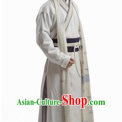 Traditional Chinese Ming Dynasty Scholar Costume, Chinese Ancient Scholar Dress and Hat for Men